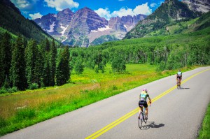 cycling to the maroon bells aspen