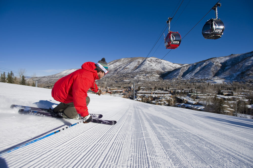 Man skiing in Aspen, Colorado